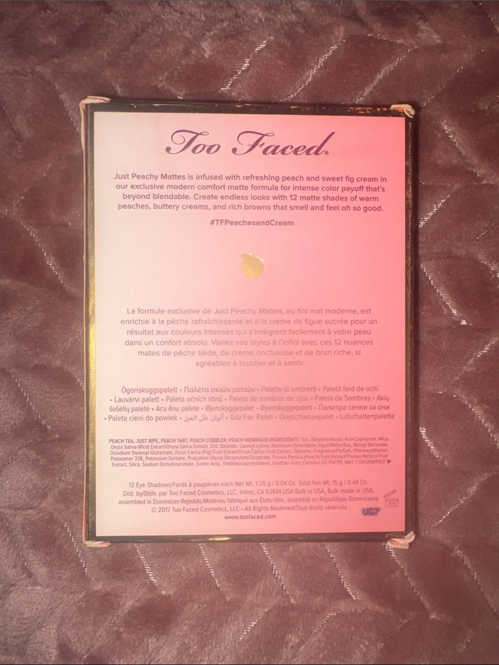 Too Faced Just Peachy Mattes Shadow Palette - Pink Peach